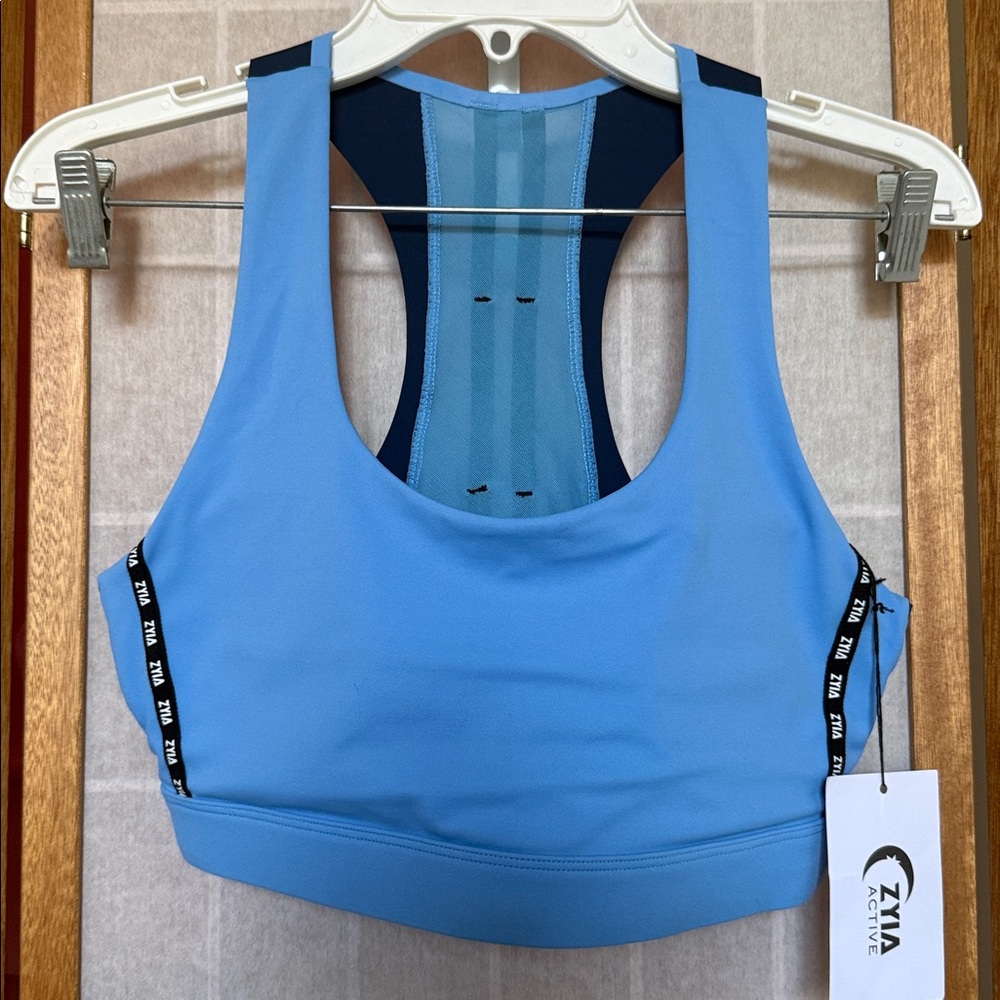 Zyia Active Sky on Navy Game Day Light n Tight Sports Bra Sz XL - Picture 2 of 4